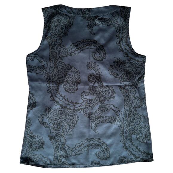 Banana Republic Navy Printed Boat Neck Sleeveless Top, M - Picture 3 of 5